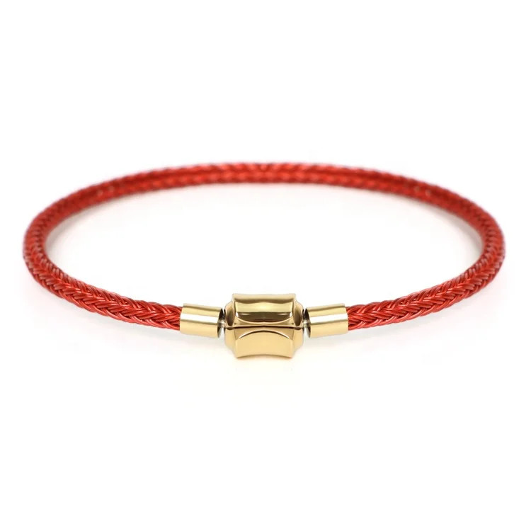 High quality Personalized stainless steel 3mm wire rope leather cords Bracelet for DIY slide clasp beads Friendship Bracelet