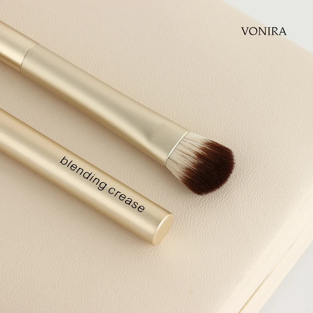 Vonira Beauty Custom OEM Gold Collection Complete Eye Makeup Brushes Set Brochas de Maquillaje Esenciales Para Sombra de Ojos
