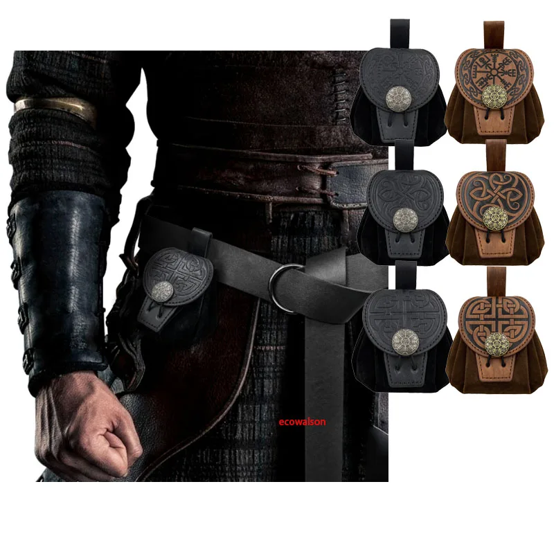 ecowalson  Medieval Punk Retro Waist Bag Renaissance Outdoor Belt Bag Wallet Travel Holiday Party  Cosplay Hanging Coin Purse