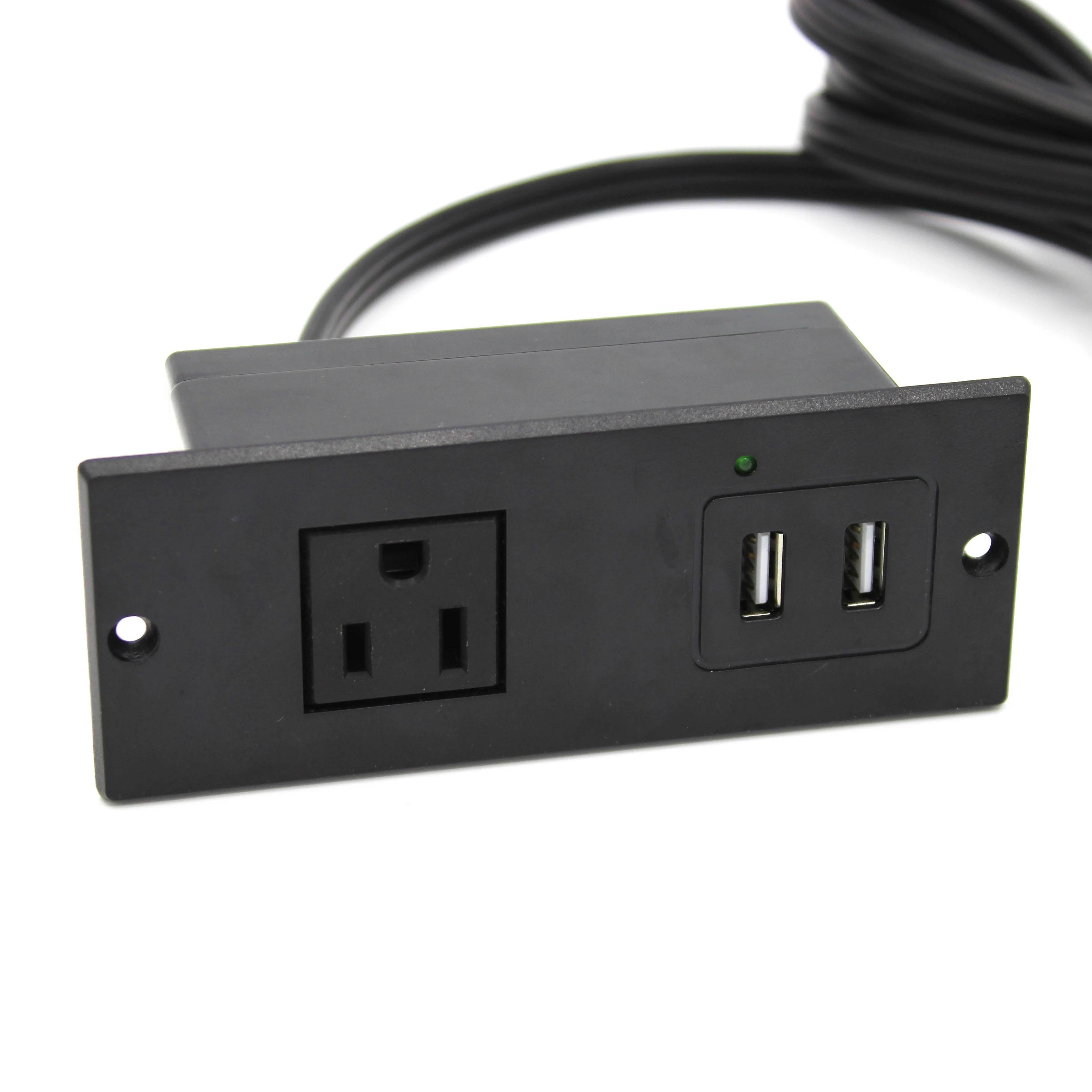 US Single Power  Outlets With Dual USB Ports Extension Socket with USB