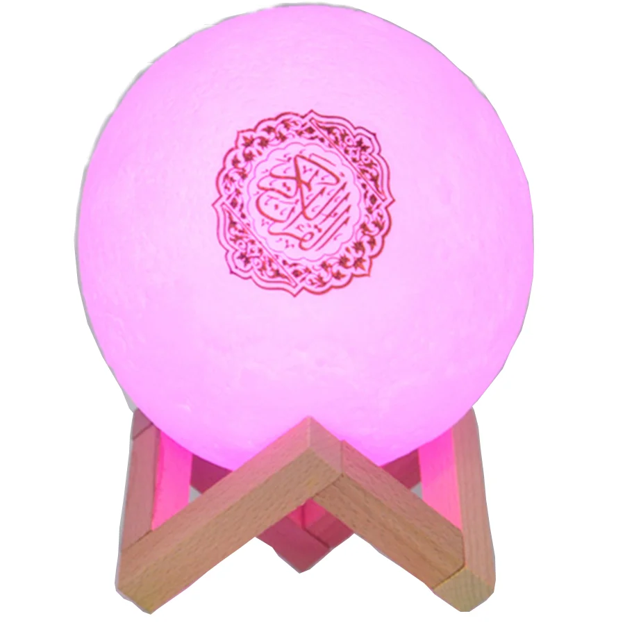 Оптовая продажа фабричная портативная луна лампа светодио дный ночной Светильник беспроводной Коран динамик veilleuse coranique с