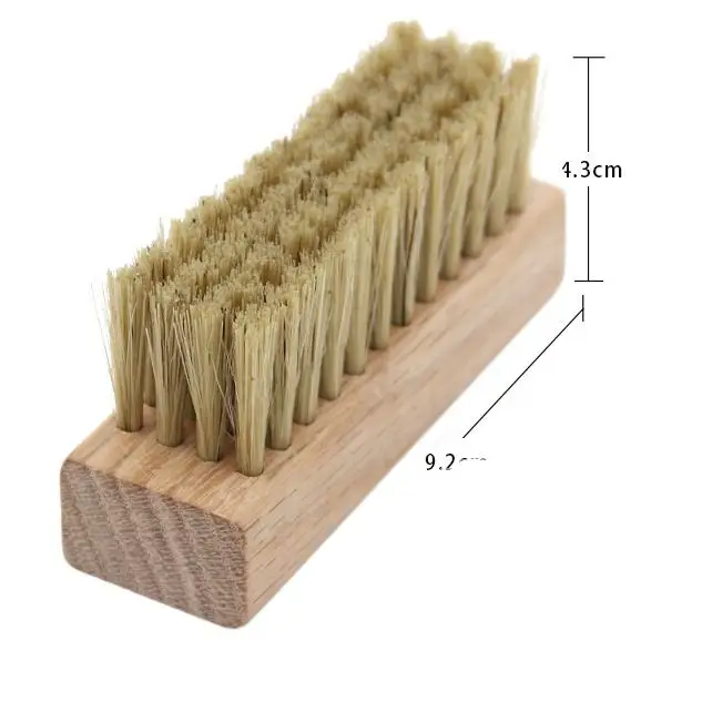 Custom logo Wooden Bristle Horse Pig Hair Shoe Polishing Brush Shoe Cleaning Brush