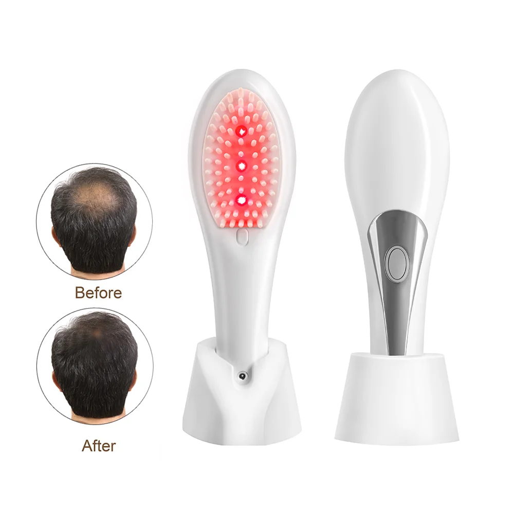 Infrared Light Anti Hair Loss Regrowth Treatment Scalp Massage Vibration Head Comb