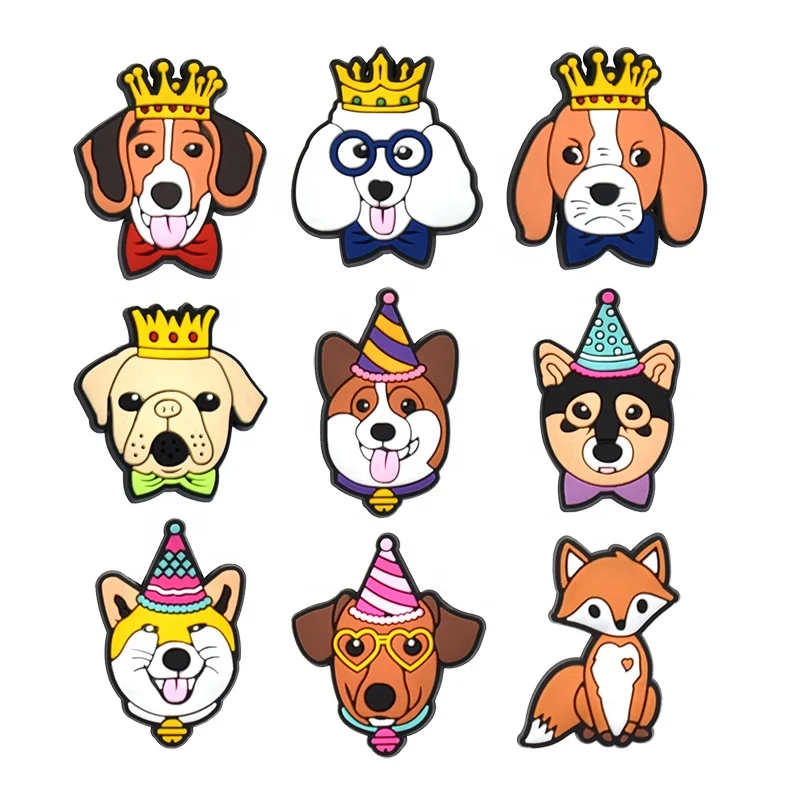 American Hot selling Dog shoe Charms PVC dogs Shoe Charms Fits for shoes