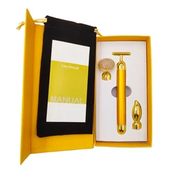 2021 Electric Facial Massager 3 in 1 Vibrating Energy Beauty Bar Skin Lifting Rose Quartz Face Roller