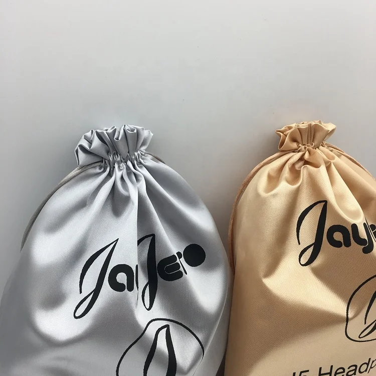 Customized Printed Silk Satin Gift Wig Bag