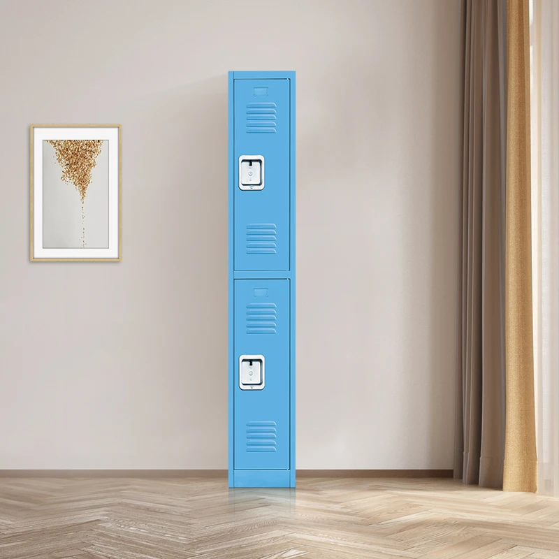 Factory wholesale locker room furniture Separate 2 door storage lockers metal foot locker