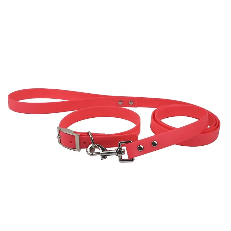 waterproof comfortable coated webbing dog collar leash