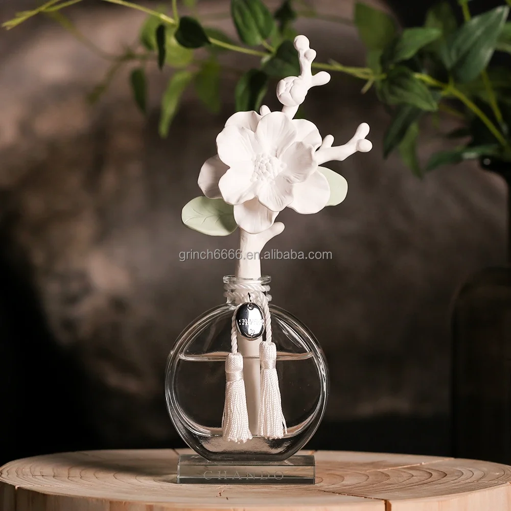 Essential Oil Aromatherapy Ceramic Flower Diffusers Ceramic rose diffuser flower dispenser Porcelain Flower Aroma Oil Diffuser