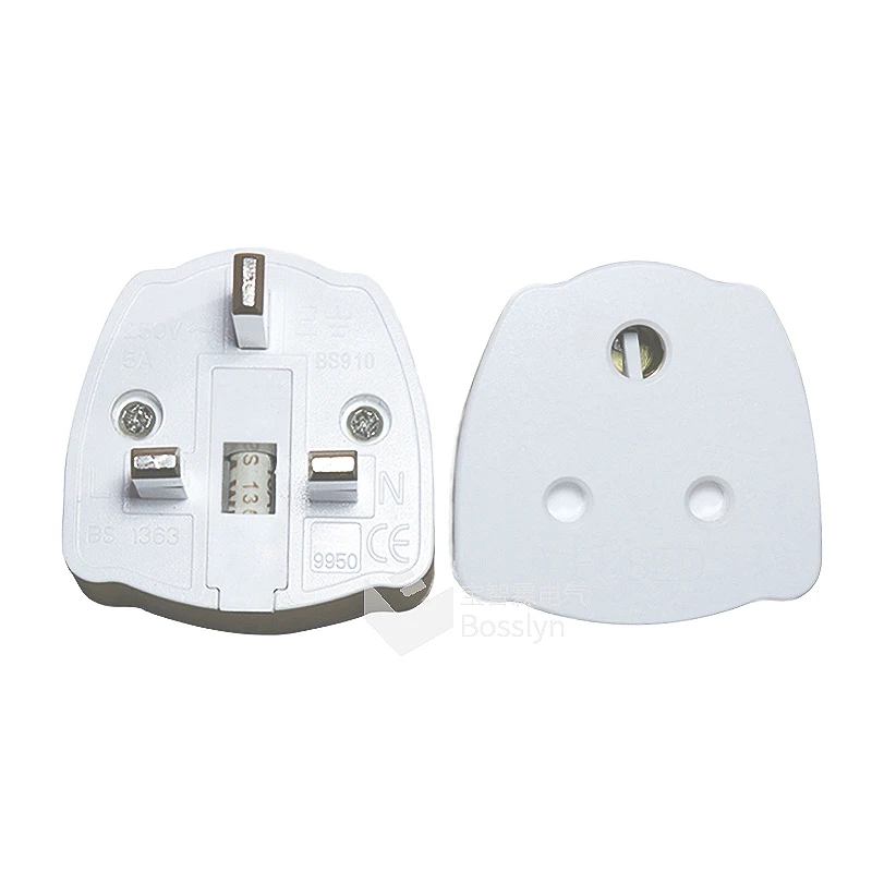 BS1363-5 standard UK to India 3 Pin Adapter Plug with 5/13A Fused