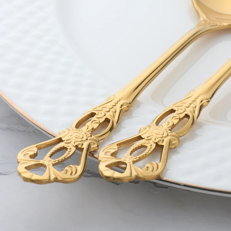 Royal Doulton European Style Stainless Steel Cutlery  Eco Friendly Flatware  Set Wholesale  8pcs Fork Spoon Knife Set