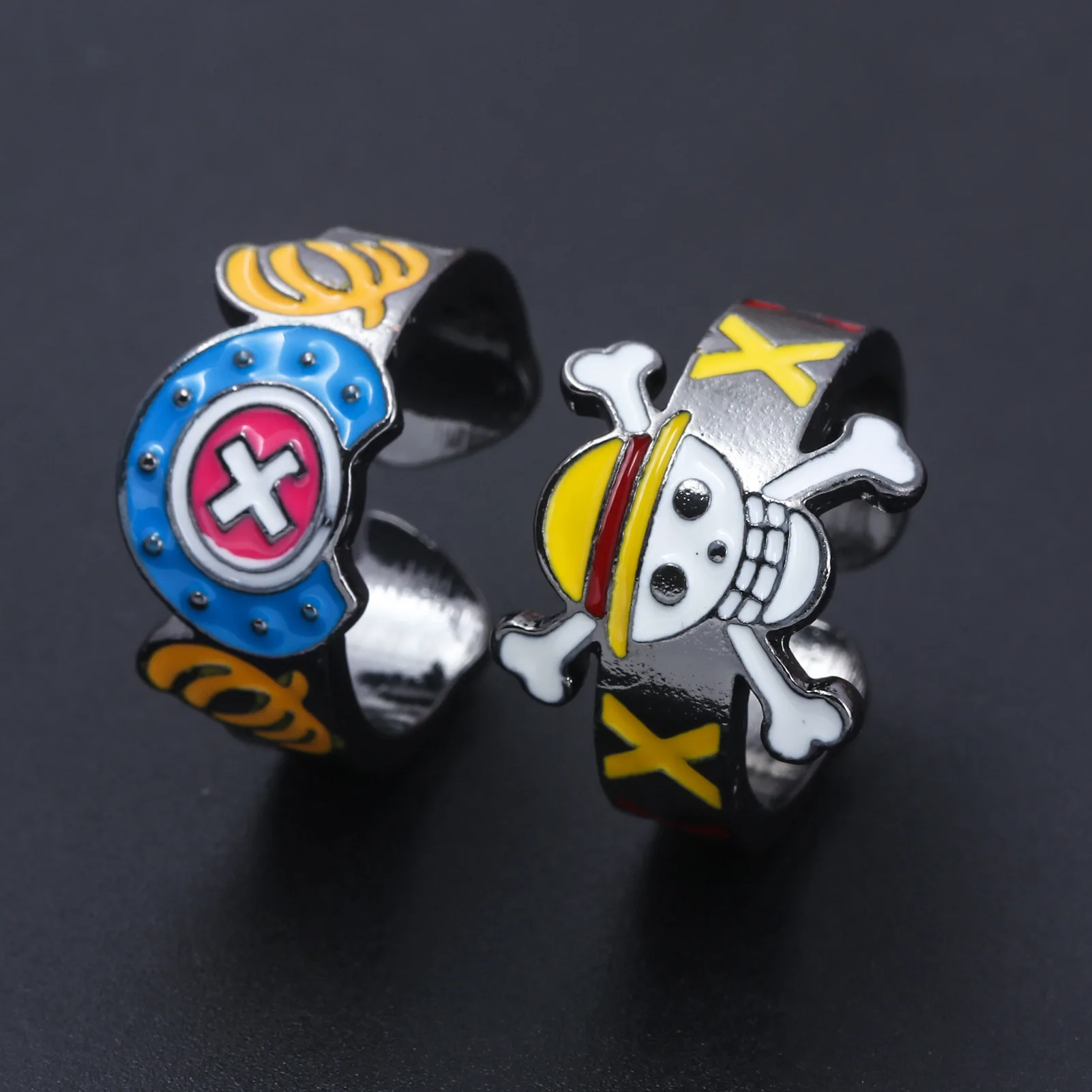 Anime Cosplay Ring Straw Hat Luffy Zoro Sanji Nami Chopper One Pieces Metal Ring