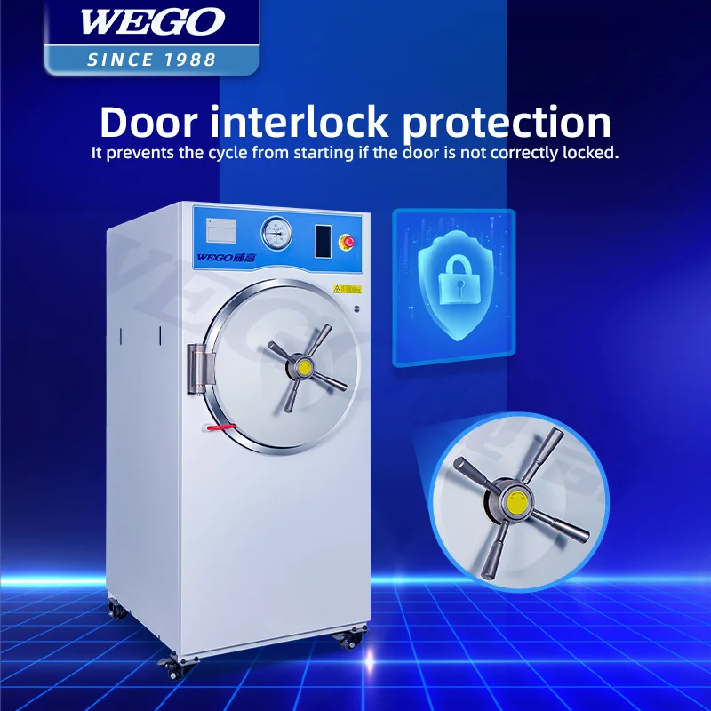 WEGO 80L-300L Laboratory horizontal pulse vacuum steam sterilizer autoclave WIth CE Certificate