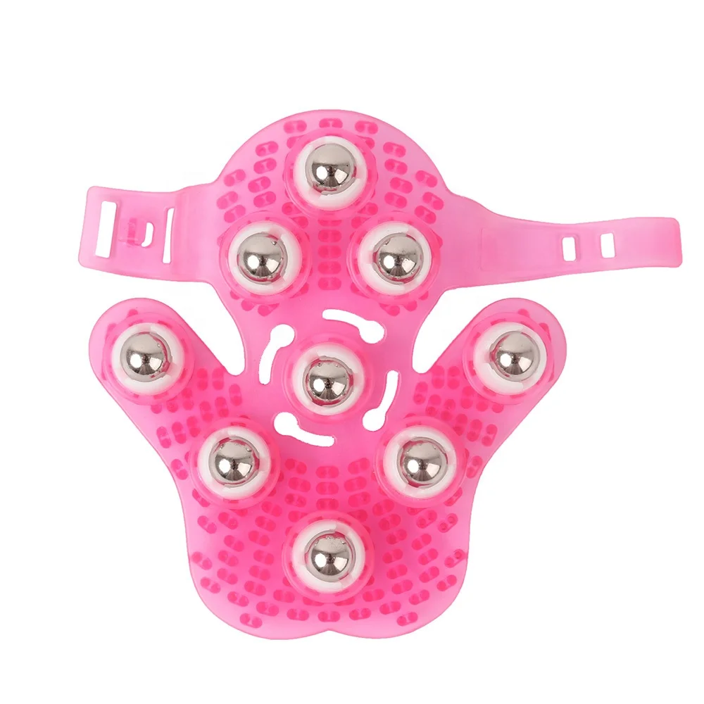 Palm Shaped Massage Glove Full Body Massage Tool with Roller Ball
