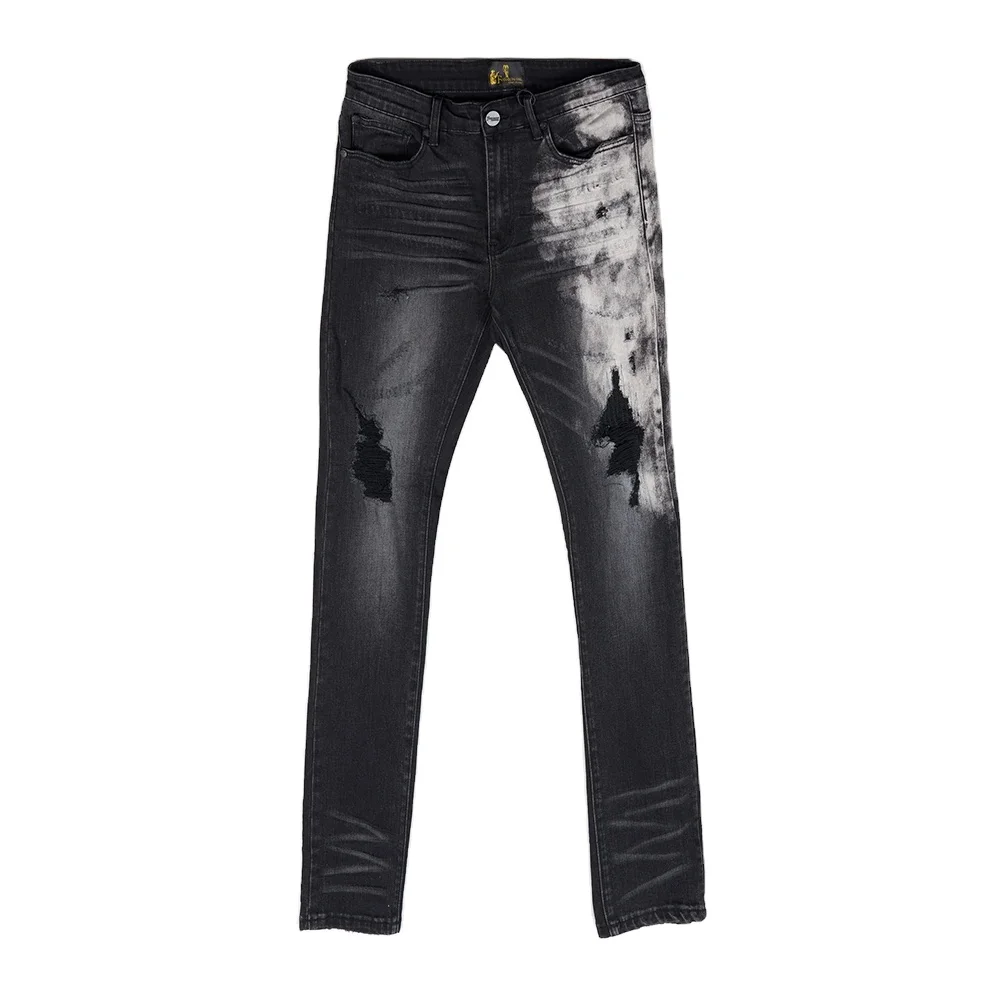 new fashion jeans pants wholesale custom logo Slim Fit distressed jeans men skinny denim jeans men denim