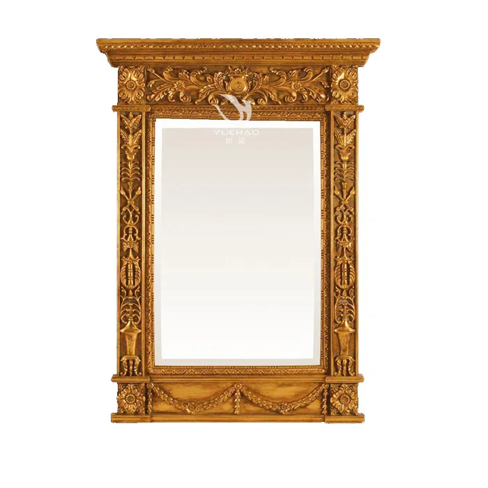 Vintage Photo Mirror Frame Resin Picture Frame with Baroque Style Retro Gold Carve Patterns Home Decor Wholesale Framed Mirror