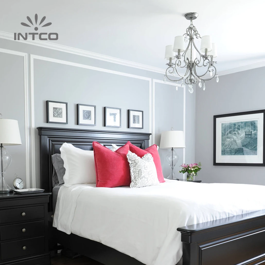 INTCO New Arrival Decorative Plastic Waterproof Flexible Trim Wall Panel White  Moulding Quick Install Chair Rail