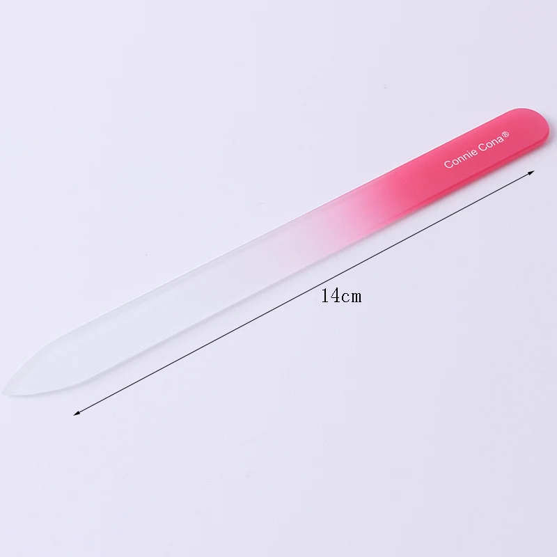 Low MOQ Connie Cona brand red double sided glass nail file with case