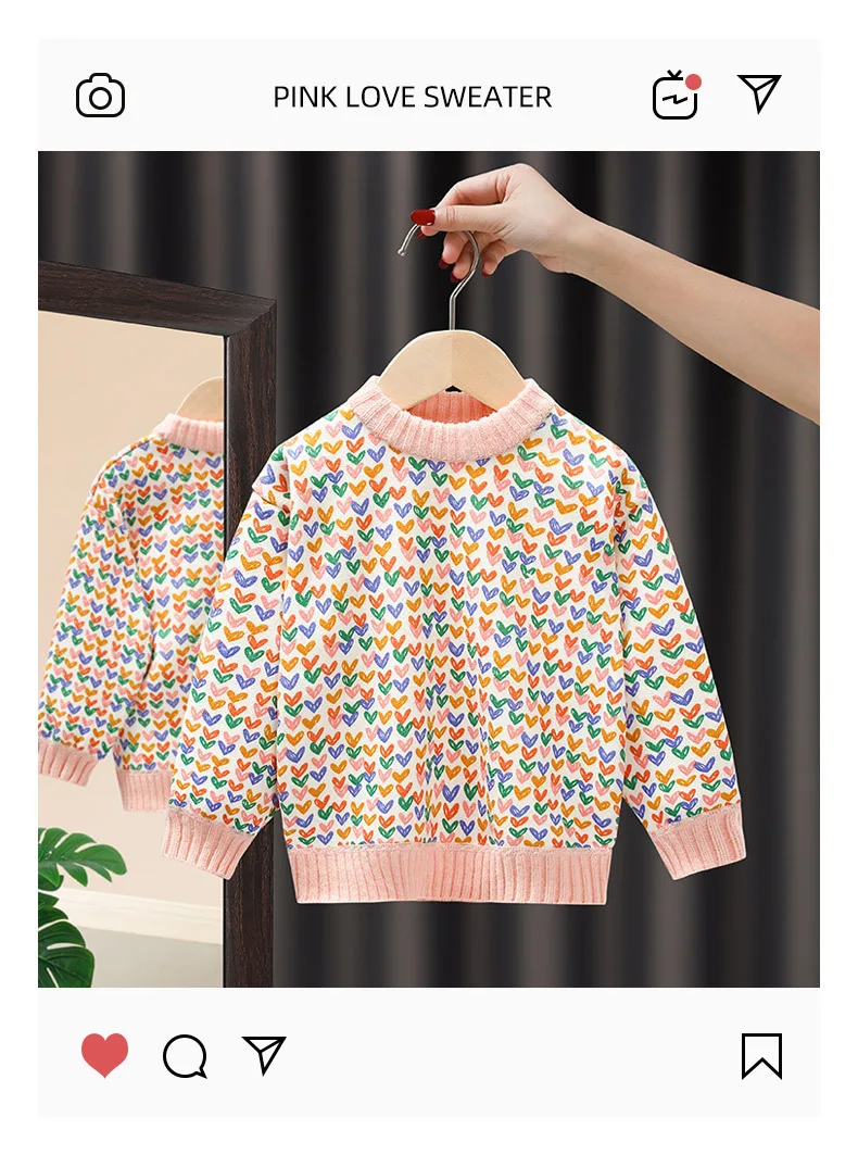 Unisex Plush and Thick Sweaters with Hoodie Collar New Autumn Winter Fashionable Knitwear for Babies and Children