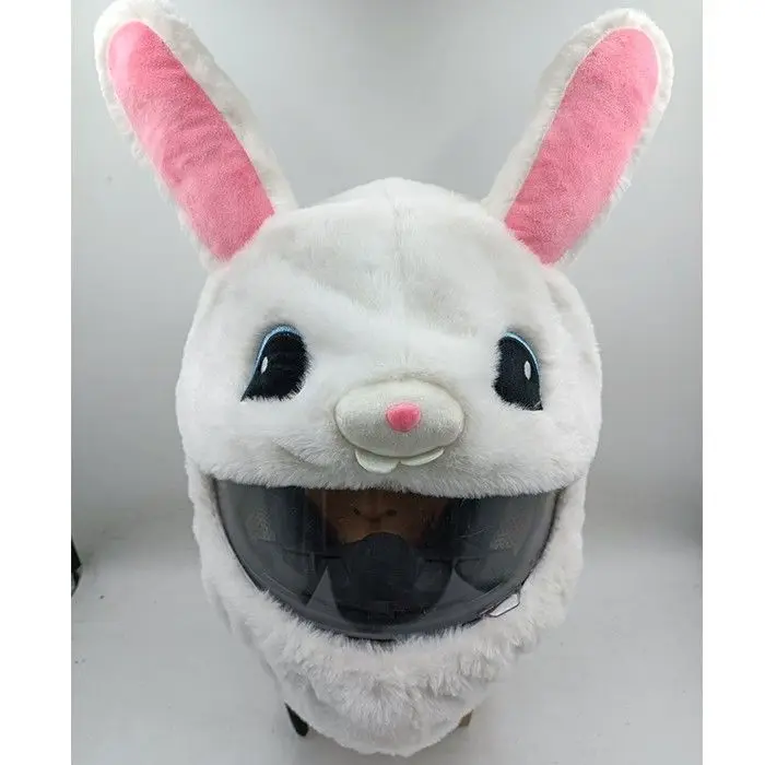 new design cute bunny plush motorcycle helmet cover, fancy panda Fluffy plush motorcycle helmet socks/