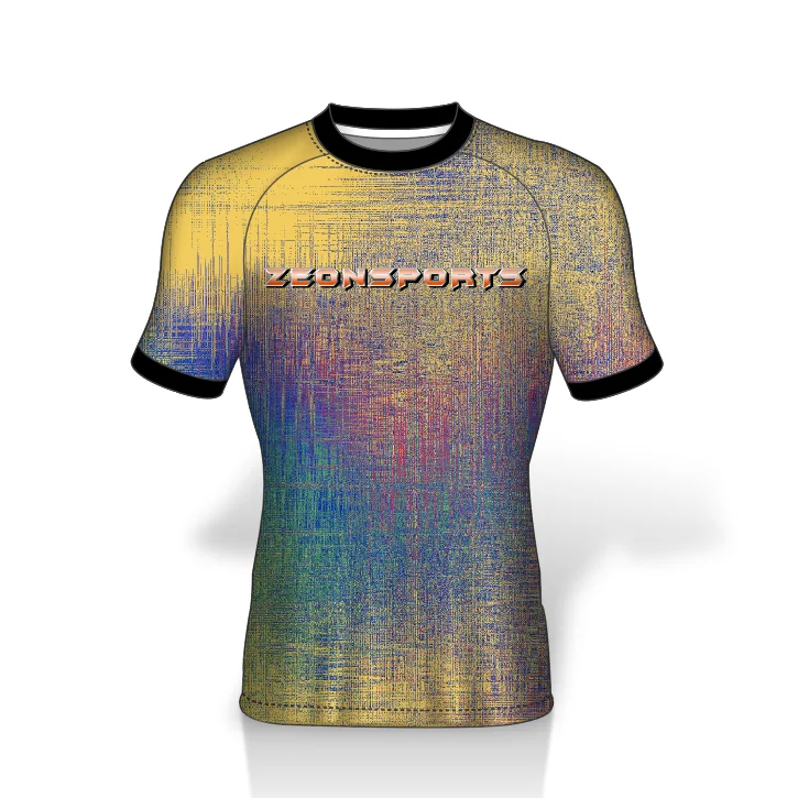 custom printed quick dry comfortable modern design tech compression shirts rash guard t-shirt