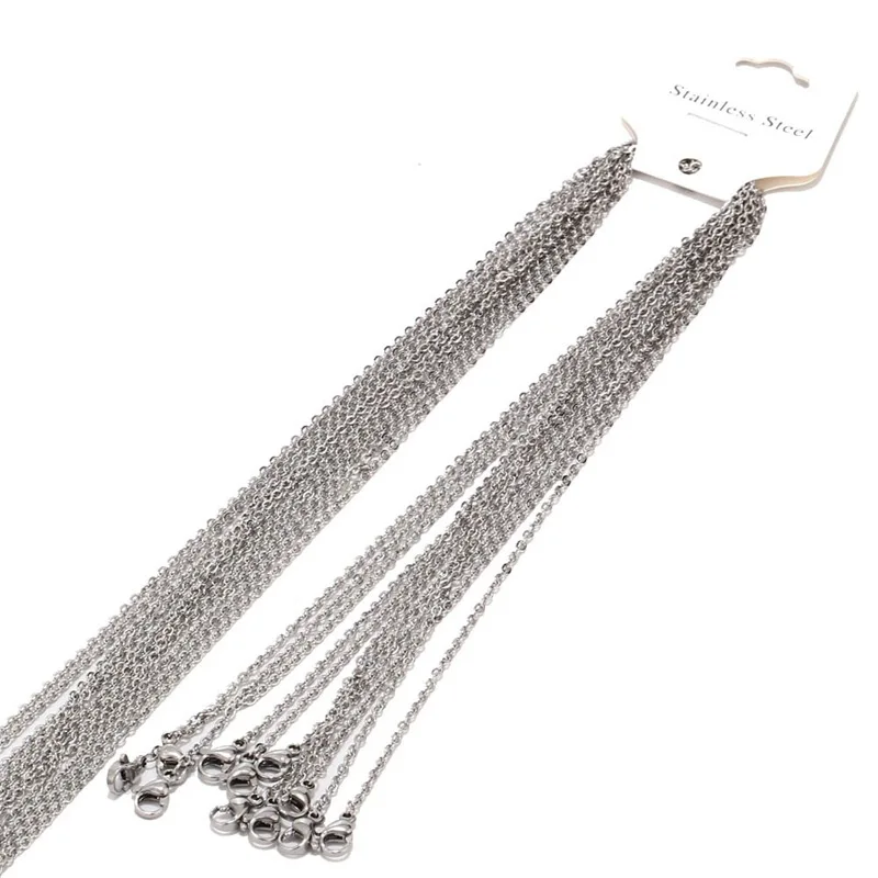 factory wholesale price no tarnish shinny diy jewelry water drip extension chain 1.5mm flat o cable chain bulk necklace