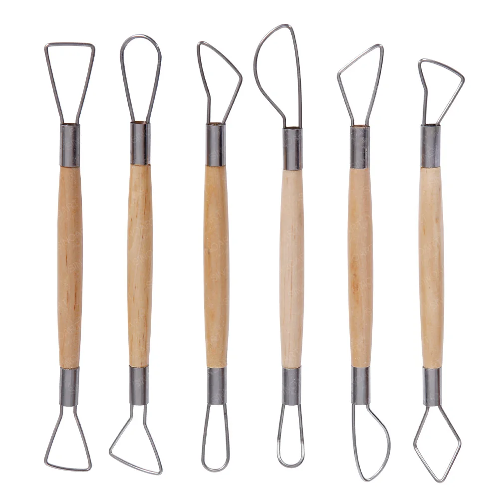 SINOART 6pcs Modeling sculptural Polymer Pottery tool Double-end wire tool Clay tool set