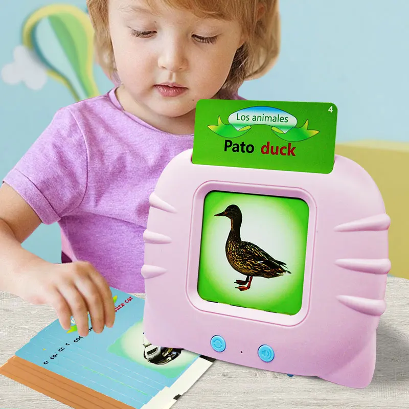 112 Pcs Cards 224 Words Enlightenment Toy  Spanish & English Talking Flash Cards Customized Boys Girls 2- 6 years Voiced Early