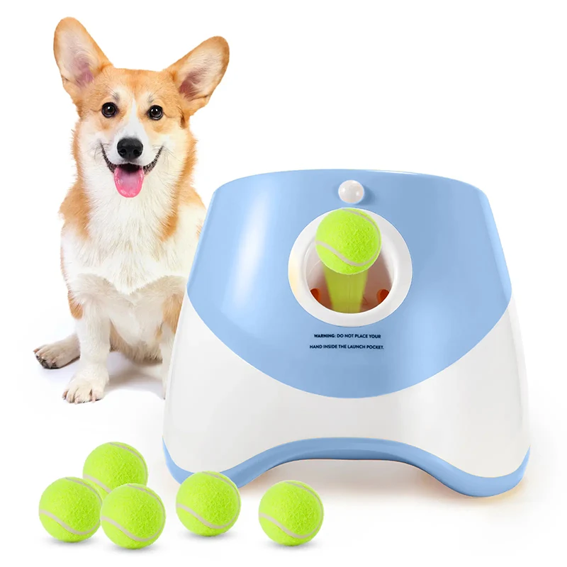 Wholesale Outdoor Pet Automatic Tennis Ball Launcher Dog Training Toys Interactive Fetch Throwing Ball Machine