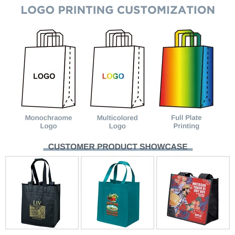 Huahao double handles large sizes laminated pp woven tote bag woven tote shopping bag with custom logo on handles