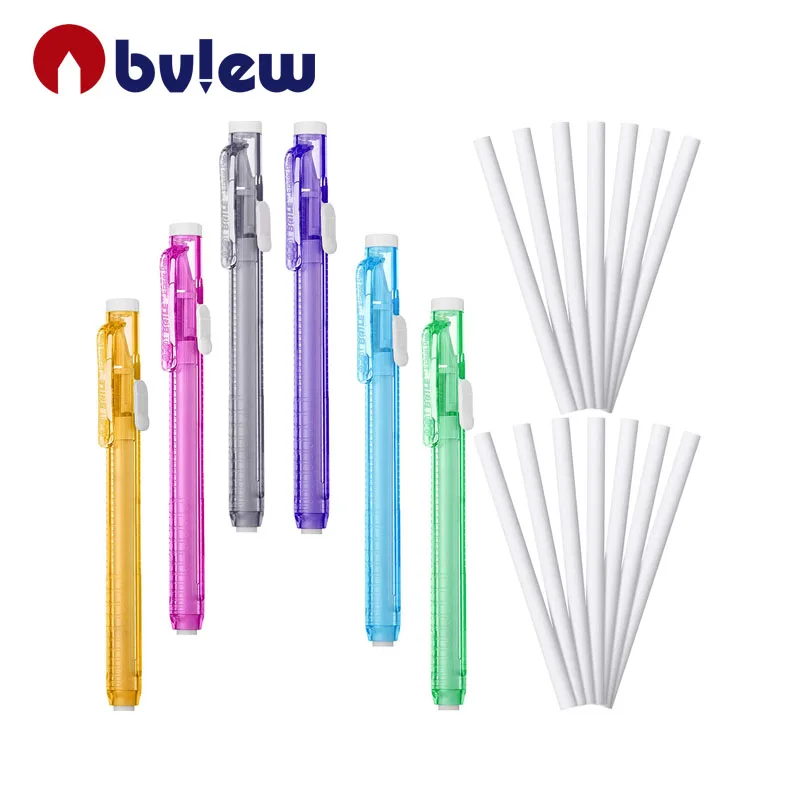 Retractable Multicolor Pen-Style Erasers Click Mechanical Eraser Pen