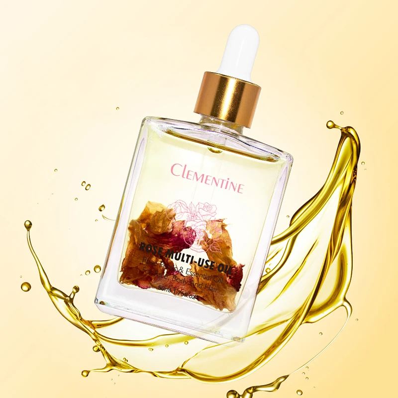 Wholesale 100% Pure Plant Extracts Organic Blend Essential Rose Petal Multi Use Body Oil For Face Body And Hair
