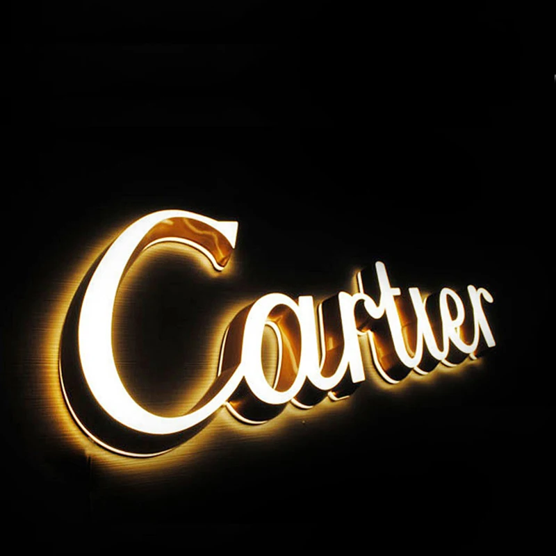 Low price hot sale high quality stainless steel numbered metal 3D backlit letter sign for store