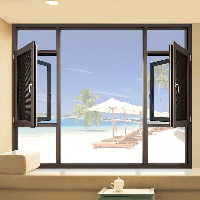 HIMOLON 10 Yrs Warranty Thermal Break Aluminum Double Glazed Awning Windows Outswing Casement Windows