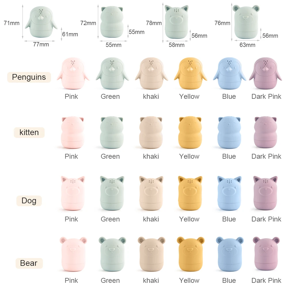 2024 Custom Logo Silicone Bath Toys Soft Animals Squirt Water Bathtub Toy BPA Free Water Spray Baby Bath Toy