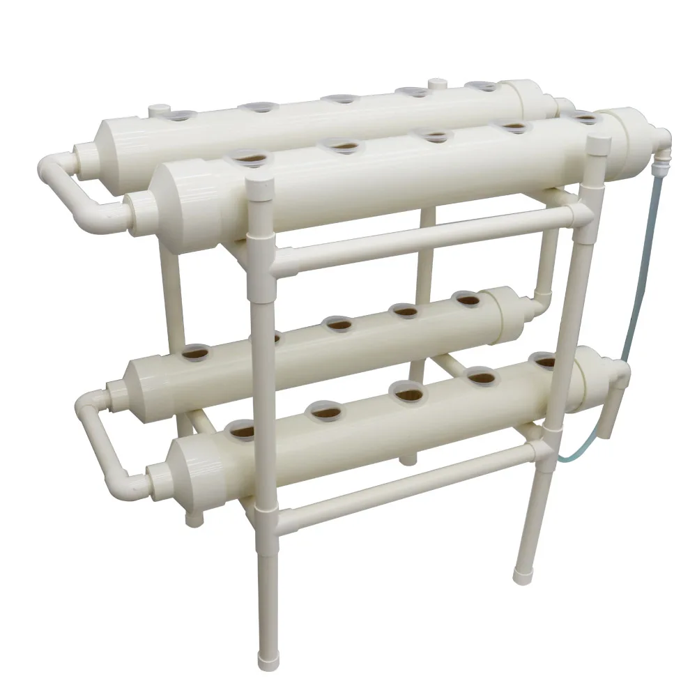 Hydroponic Grow Kit 20 Holes 4 Pipes 2 Layer Plant Growing System for Leafy Vegetables