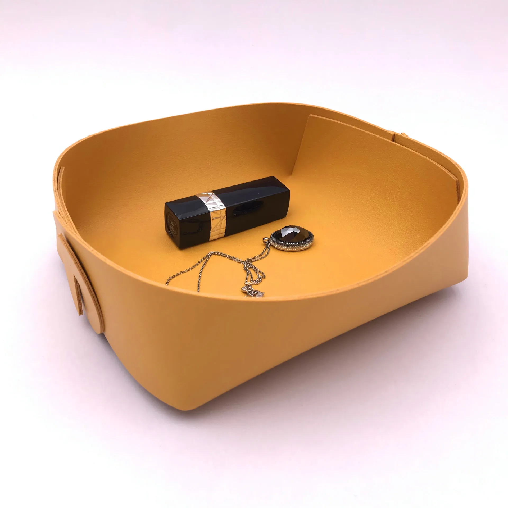 Coin caddy leather tray watch key jewelry leather entrance door living room coffee table desktop small sundries storage tray