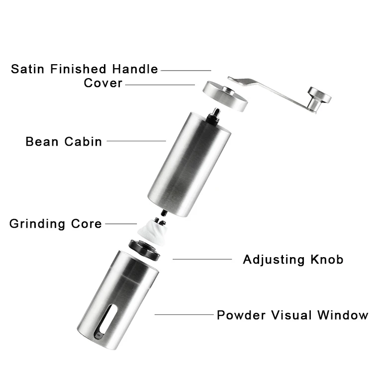Factory Stainless Steel Burr Hand Custom Manual Coffee Grinder