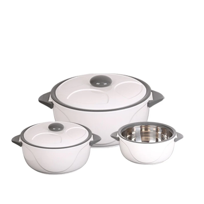 
High Quality 3 pcs set Stainless Steel Insulated thermal Hot Pot Casserole 