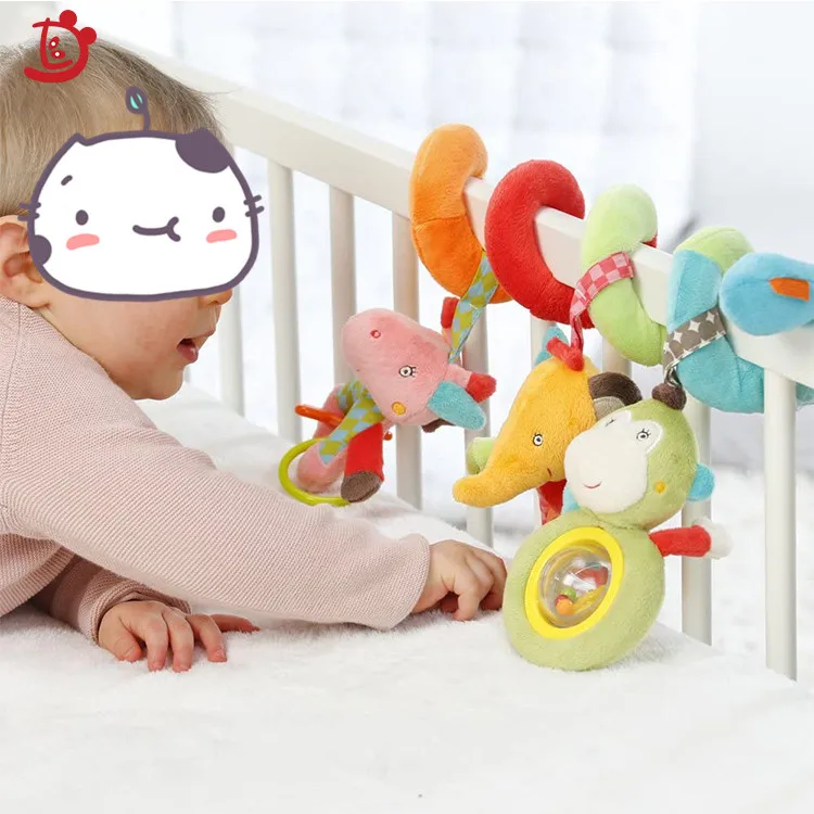 Unique Toys For Baby Amazon Infant Crib Cot Musical Bed Bell Plush Elephant monkey Rotating Hanging Toy Baby Mobile