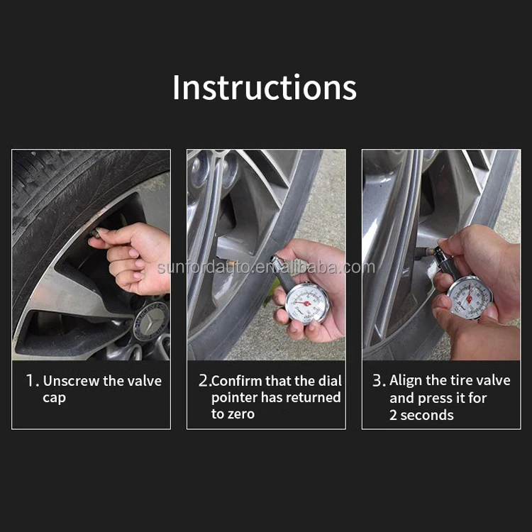 High precision tyre tire pressure gauge (0-100 Psi) pointer type mechanical tire gauges for car