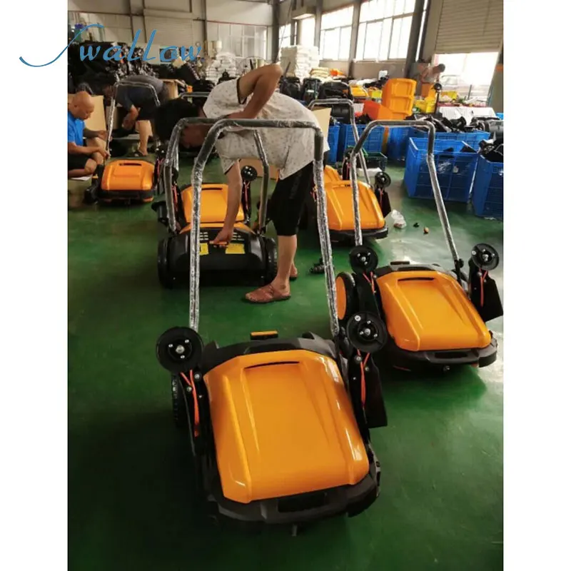 Top Quality Industrial Floor Triple Brooms Outdoor Hand Push Floor Sweepers