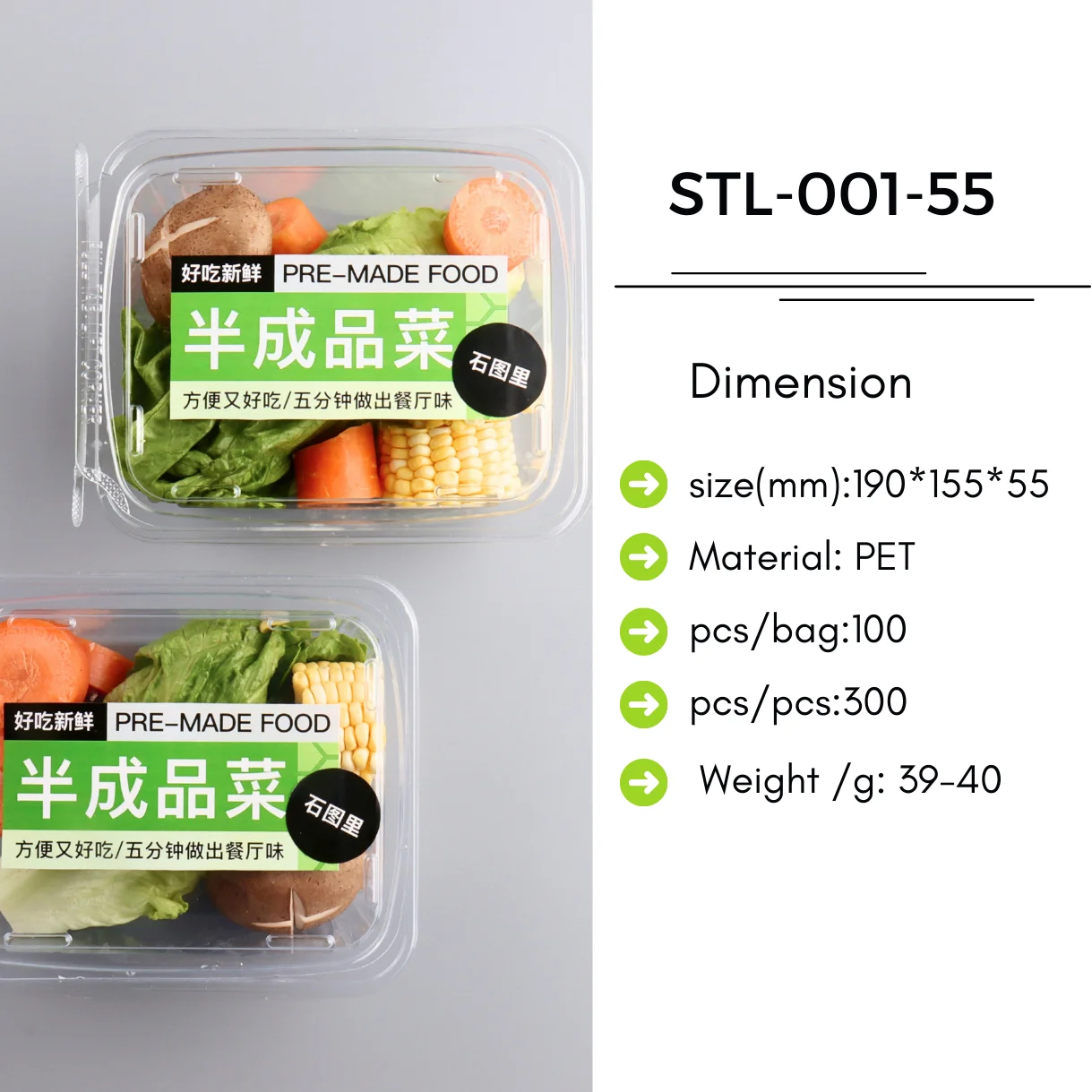 Factory supply Clear  Seal Food Storage Fruit Box Disposable Clamshell Tamper  Evident Food plastic fruit container