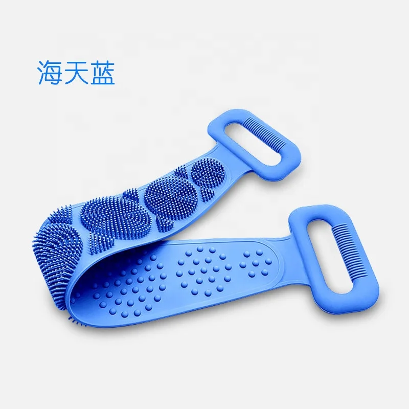 Silicone washcloth for men and women strong back rub plaster long back exfoliate bath brush exfoliating shower towel