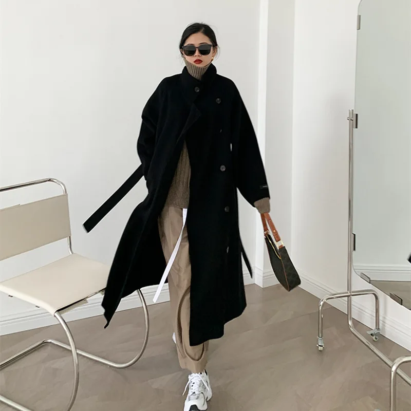 Wholesale 2020 New Women Double Face Cashmere Coats Winter Wool Coats