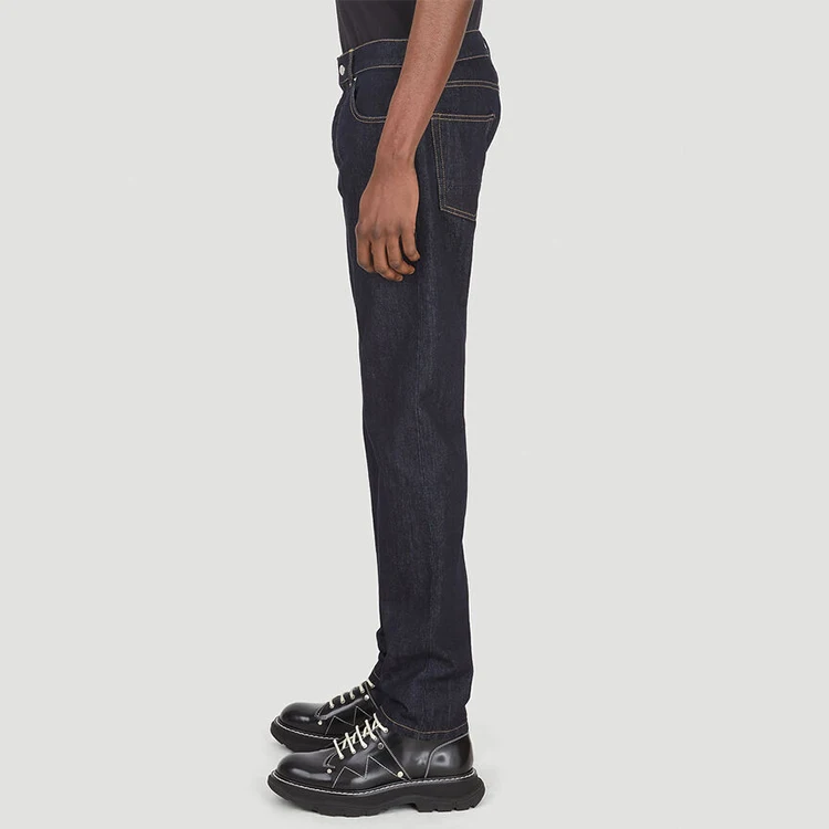 DiZNEW factory wholesale dark indigo mens no wash Japanese selvedge denim jeans