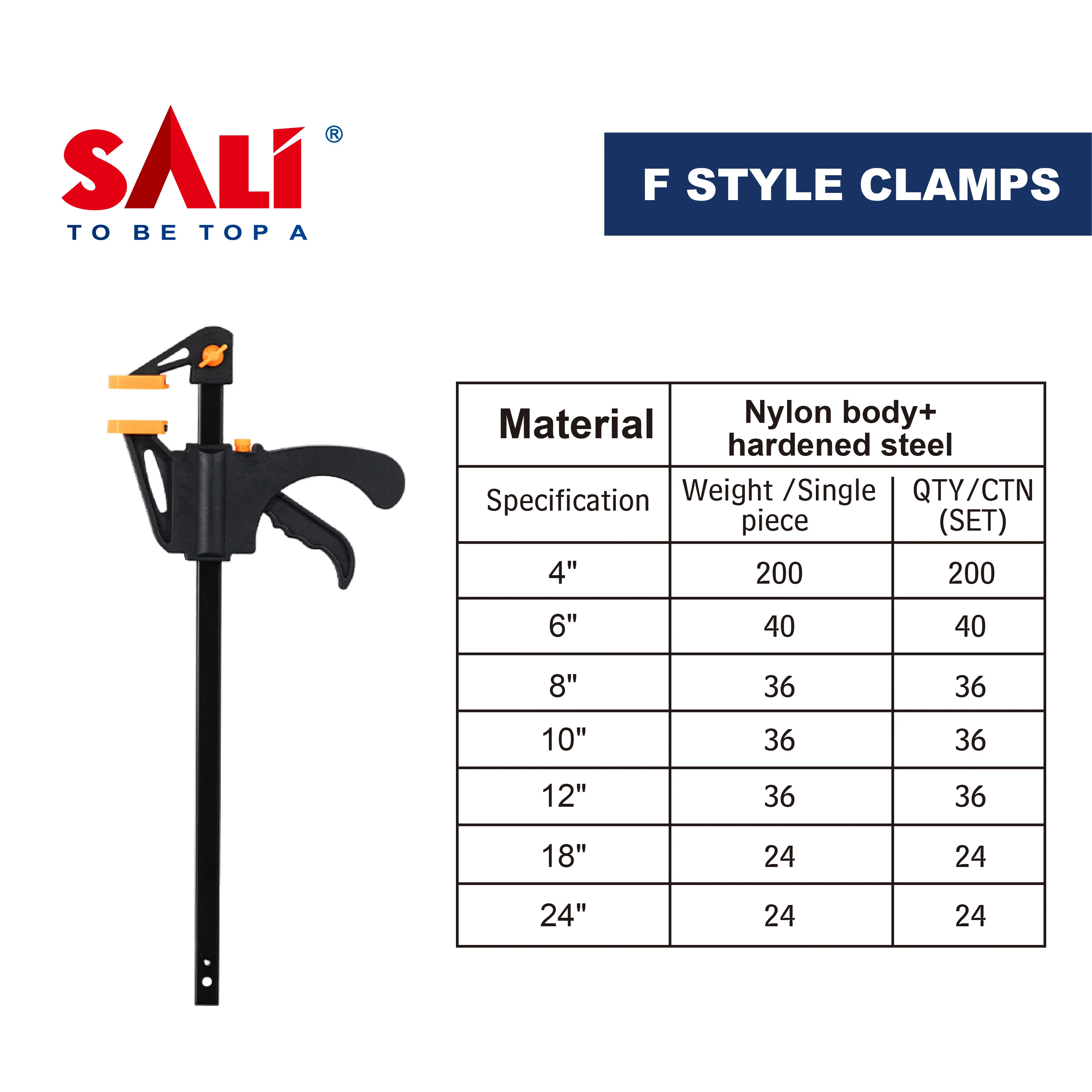 SALI ratchet quick release fixed home tools household light-duty plastic woodworking tools F style clamp