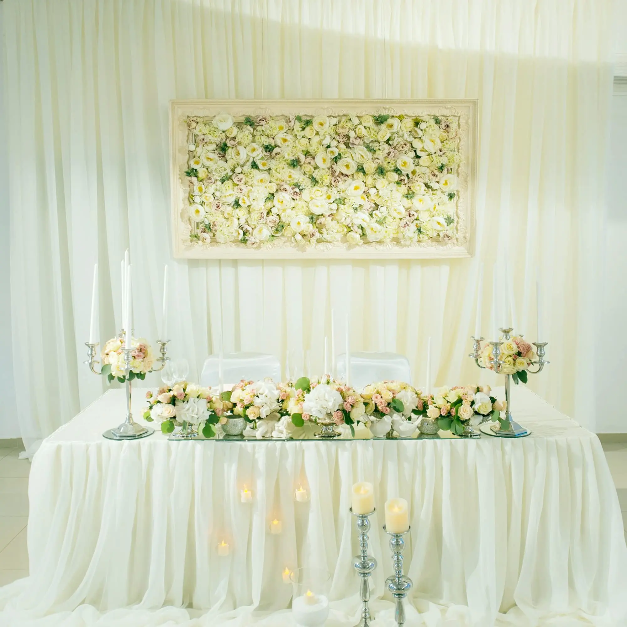Wholesale Ivory Backdrop Curtain Drapes Chiffon Fabric Backdrop Panels for Wedding Party Ceremony Stage Decoration