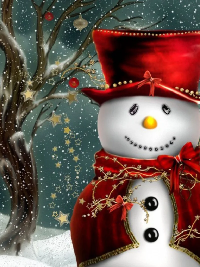 30*40 cm full drill mosaic cross stitch wall hanging arts crystal crafts handmade Christmas snowman diamond painting