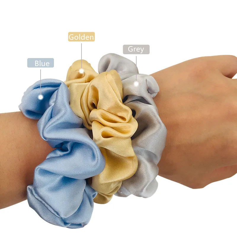 
Custom 100% Real Mulberry Silk Hair Band Soft Touching Hair ties Silk Srunchie 